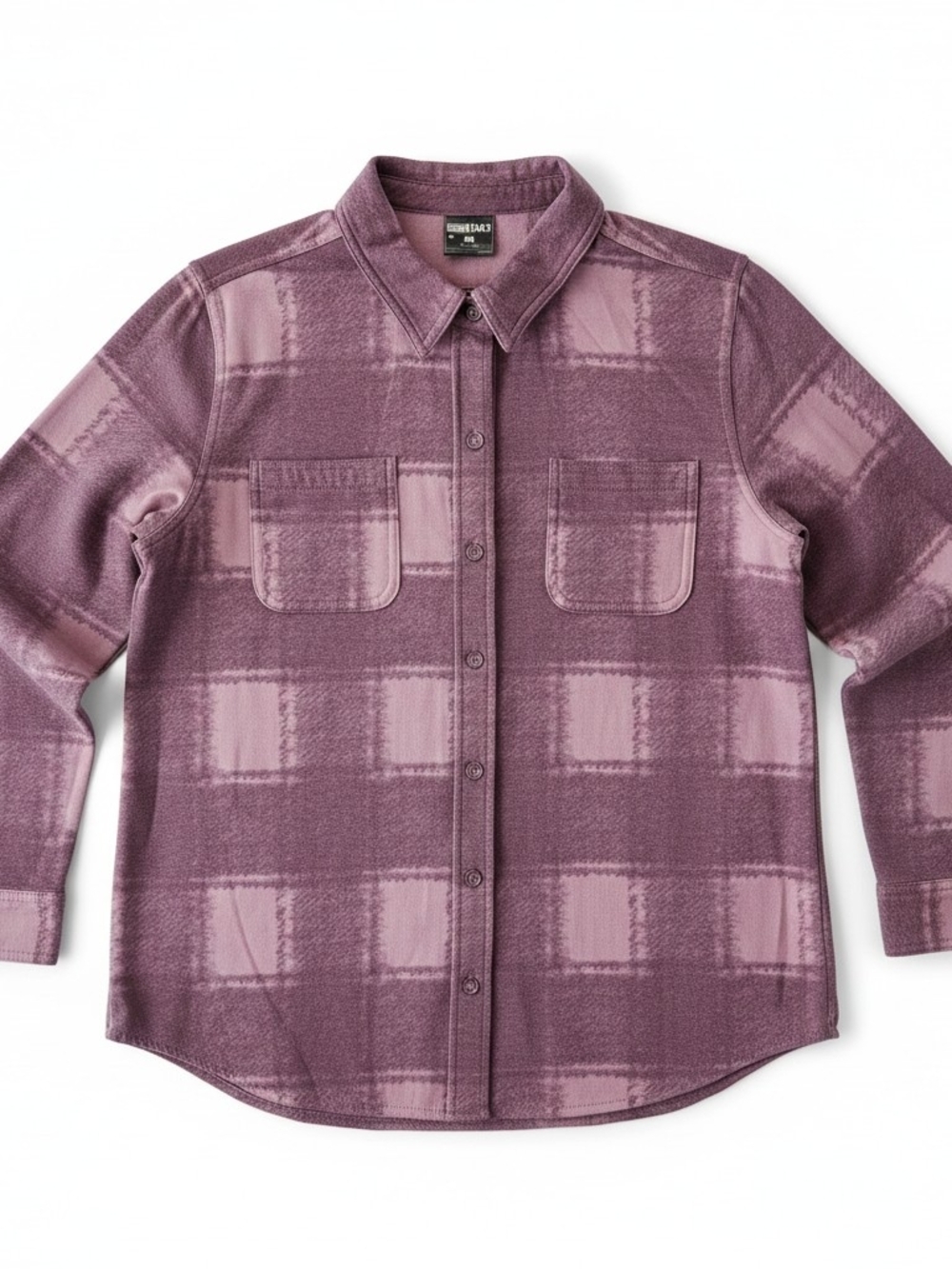 32 Degrees Heat Ladies Cozy Knit Button Up Long Sleeves Shirt Medium Purple.